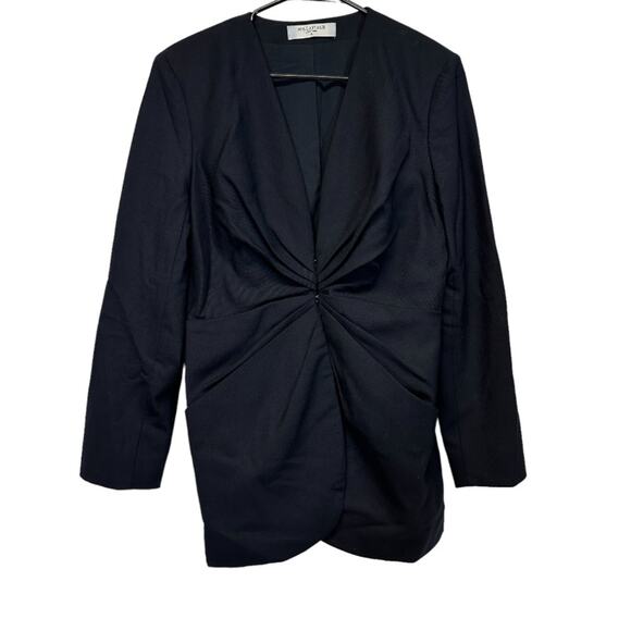 MM Lafleur Carmen Jacket Sharkskin Ink Wool Blend Blazer Size 6 - Picture 3 of 12